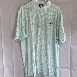 FootJoy FJ Performance Golf Polo Shirt Mens Size Large. Pokey Dots